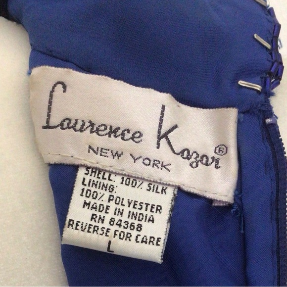 Laurence Kazar Royal Blue Beaded Evening Gown - Picture 7 of 7